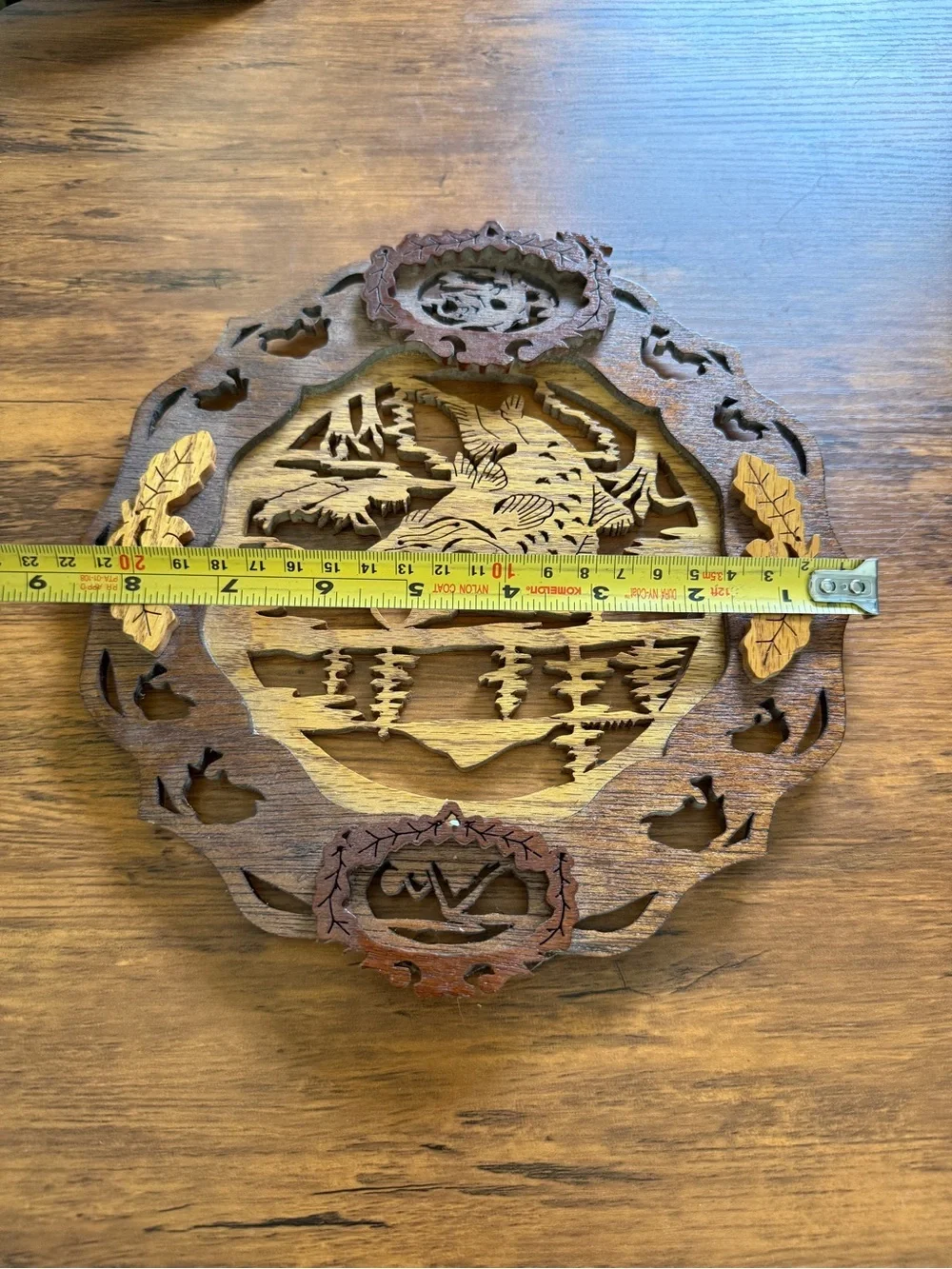 Intricate Wooden Fish Wall Art - Brown and Tan